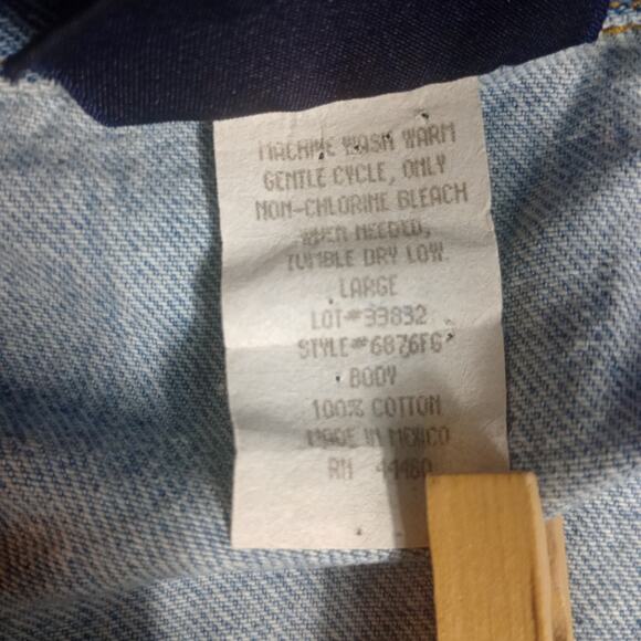 Faded Glory Women’s Denim Vest Large Button Front Classic Blue Jean - Picture 3 of 5